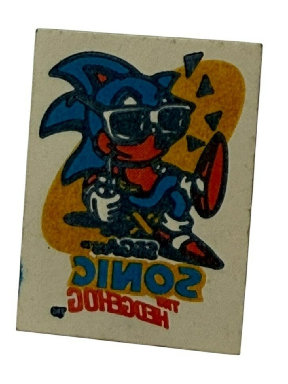UNUSED Vintage 1993 Sonic the Hedgehog Sunglasses Temporary Tattoo Borden 1.75"